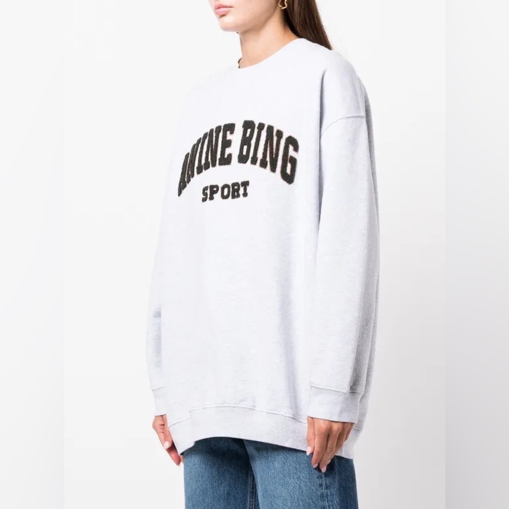 Anine Bing Gray Crew Neck Sweatshirt